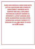 NURS 5433 MODULE 6 MSK EXAM WITH ACTUAL QUESTIONS AND COMPLETE 100%CORRECT ANSWERS WITH VERIFIED AND WELL EXPLAINED RATIONALES ALREADY GRADED A+ BYEXPERTS |LATEST VERSION 2024 WITH GUARANTEED SUCCESS AFTER DOWNLOAD ALREADY PASSED!!!!!!! (PROVEN ITS ALL YO