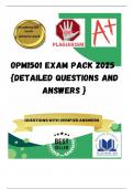 OPM1501 EXAM PACK 2025  {DETAILED QUESTIONS AND ANSWERS }