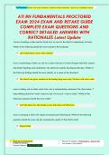 ATI RN FUNDAMENTALS PROCTORED  EXAM 2024 EXAM AND RETAKE GUIDE  COMPLETE EXAM QUESTIONS AND  CORRECT DETAILED ANSWERS WITH  RATIONALES Latest Update