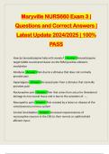 Maryville NURS660 Exam 3 | Questions and Correct Answers | Latest Update 2024/2025 | 100% PASS