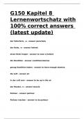 G150 Kapitel 8 Lernenwortschatz with 100- correct answers (latest update)