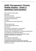 SIHD Therapeutics Chronic Stable Angina - Exam 2 questions and answers.