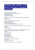 VIRGINIA DMV PERMIT TEST QUESTIONS WITH CORRECT ANSWERS 