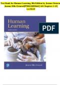 Test Bank for Human Learning, 8th Edition by Jeanne Ormrod, Jeanne Ellis Ormrod|9780134893662| All Chapters 1-15| LATEST