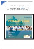 COMPLETE TEST BANK FOR Primary Care: Art and Science of Advanced Practice Nursing - An Interprofessional Approach Fifth Edition by Lynne M. Dunphy  ||LATEST EDITION (2024 -2025)