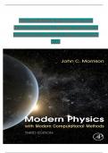 Solution Manual for Modern Physics with Modern Computational Methods: for Scientists and Engineers 3rd Edition by John Morrison, ISBN: 9780128177907, All 15 Chapters Covered, Verified Latest Edition