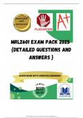 MRL2601 EXAM PACK 2025  {DETAILED QUESTIONS AND ANSWERS }