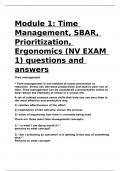 Module 1 Time Management, SBAR, Prioritization, Ergonomics (NV EXAM 1) questions and answers