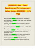 NURS 5461 Quiz 1 Exam | Questions and Correct Answers | Latest Update 2024/2025 | 100% PASS