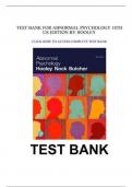 Test Bank For Abnormal Psychology 18th Edition By James N Butcher, Jill M Hooley, Matthew Nock, Susan Mineka All Chapters LATEST