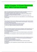 CAPA Chapter 10 Exam Questions with 100% Correct Answers 