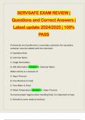 SERVSAFE EXAM REVIEW | Questions and Correct Answers | Latest update 2024/2025 | 100% PASS