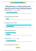 AHN 568 Exam 2 Cardiac Assessment Questions and Correct Verified Answers