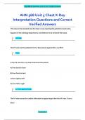 AHN 568 Unit 5 Chest X-Ray  Interpretation Questions and Correct  Verified Answers