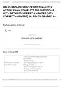 HDI CUSTOMER SERVICE REP EXAM 2024 ACTUAL EXAM COMPLETE 300 QUESTIONS WITH DETAILED VERIFIED ANSWERS (100% CORRECT ANSWERS) /ALREADY GRADED A+