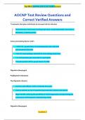 AOCNP Test Review Questions and  Correct Verified Answers