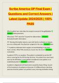 Scribe America OP Final Exam | Questions and Correct Answers | Latest Update 2024/2025 | 100% PASS