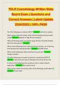 TDLR Cosmetology Written State Board Exam | Questions and Correct Answers | Latest Update 2024/2025 | 100% PASS