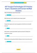 AST Surgical Technologist CST Practice  Exam 2 Questions and Correct Verified  Answers