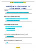 Autocad certification Questions and  Correct Verified Answers