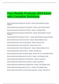 Face Reality Products 2024 Exam with Complete Solutions  