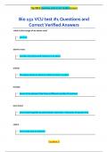 Bio 151 VCU test #1 Questions and  Correct Verified Answers