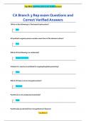 CA Branch 3 Rep exam Questions and  Correct Verified Answers