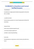 CA BRANCH 3 Questions and Correct  Verified Answers