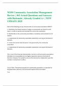 M100 Community Association Management Review | 362 Actual Questions and Answers with Rationale | Already Graded A+ | NEW UPDATE 2025