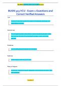 BUSN 323 VCU - Exam 1 Questions and  Correct Verified Answers