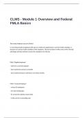 CLMS - Module 1 Overview and Federal FMLA Basics Test Questions and Answers