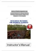 Research Methods For Business Students, 8th Edition Solution Manual by Mark Saunders, Philip Lewis, All Chapters 1 to 14 complete Verified editon ISBN:9781292208787