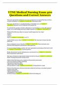 VTNE Medical Nursing Exam 400 Questions and Correct Answers