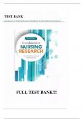 Test Bank For Foundations of Nursing Research 7th Edition By Rose Marie Nieswiadomy; Catherine Bailey 9780134167213 Chapter 1-20 Complete Guide .