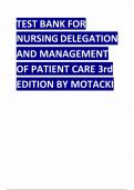 TEST BANK For Nursing Delegation and Management of Patient Care,