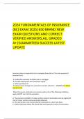 2024 FUNDAMENTALS OF INSURANCE (BC) EXAM 2025|650 BRAND NEW EXAM QUESTIONS AND CORRECT VERIFIED ANSWERS,ALL GRADED A+|GUARANTEED SUCCESS LATEST UPDATE