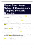 Master Sales Series Release 1 Questions and Complete Solutions Graded A+