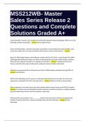 MSS212WB- Master Sales Series Release 2 Questions and Complete Solutions Graded A+