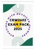 CRW2602 EXAM PACK 2025 (QUESTIONS WITH ANSWERS)