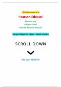 Official summer 2024 Pearson Edexcel Advanced Level In Physics (9PH0) Paper 03: Advanced Physics III Merged Question Paper + Mark Scheme