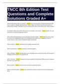 TNCC 8th Edition Test Questions and Complete Solutions Graded A+