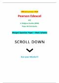 Official summer 2024 Pearson Edexcel GCE In Religious Studies (9RS0) Paper 4B Christianity Merged Question Paper + Mark Scheme