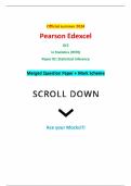 Official summer 2024 Pearson Edexcel GCE In Statistics (9ST0) Paper 02: Statistical Inference Merged Question Paper + Mark Scheme