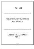 PNP-NU 644 Pediatric Primary Care Nurse Practitioner II - Latest Finals Review Q & S 2024.