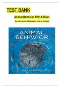 Test Bank - Animal Behavior 12th Edition by John Alcock, Linda Green, Paul Nolan, Stefanie Siller & Dustin Rubenstein All 1-14 Chapters Covered ,Latest Edition, ISBN:9780197564912