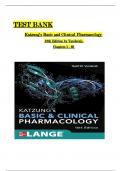 Test Bank For Basic and Clinical Pharmacology 16th Edition by Bertram G. Katzung||ISBN NO-10,1260463303||ISBN NO-13,978-1260463309 ||chapter 1-15||Complete Guide A++