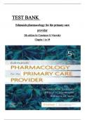 TEST BANK For Edmunds' Pharmacology for the Primary Care Provider, 5th Edition by Constance G Visovsky, Complete Chapters 1 - 25, Newest Version (100% Verified)  ISBN:9780323661683