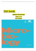 OPENSTAX MICROBIOLOGY TEST BANK OpenStax Microbiology THIS TEST BANK COVERS ALL CHAPTERS 1-26 OF THE BOOK ISBN:9781938168147