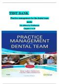 Test Bank for Practice Management for the Dental Team, 7th Edition, Betty Ladley Finkbeiner, Charles Allan Finkbeiner.ALL CHAPTERS COVERED ISBN:9780323171434