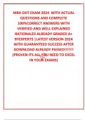 MBA EXIT EXAM 2024  WITH ACTUAL QUESTIONS AND COMPLETE 100%CORRECT ANSWERS WITH VERIFIED AND WELL EXPLAINED RATIONALES ALREADY GRADED A+ BYEXPERTS |LATEST VERSION 2024 WITH GUARANTEED SUCCESS AFTER DOWNLOAD ALREADY PASSED!!!!!!! (PROVEN ITS ALL YOU NEED T